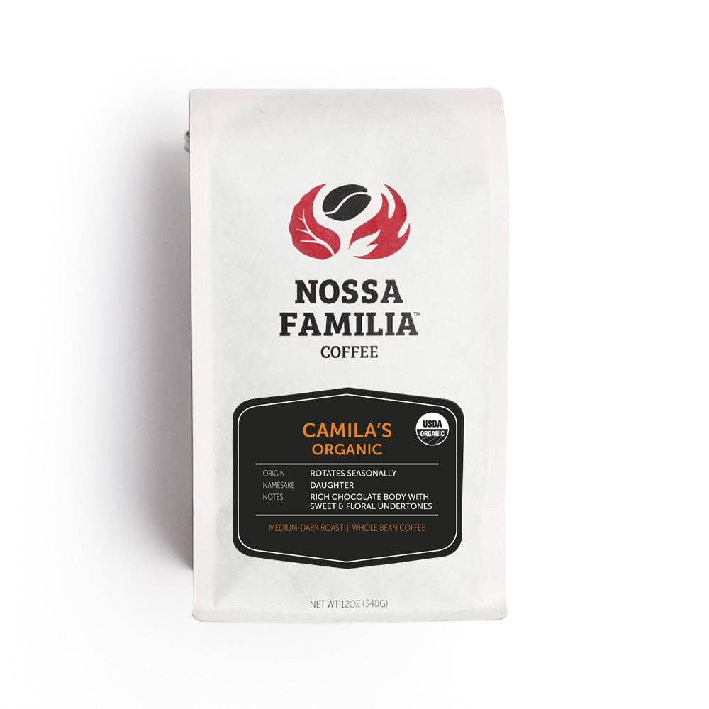 Camilas Organic Whole Bean 12 oz Medium Dark Roast