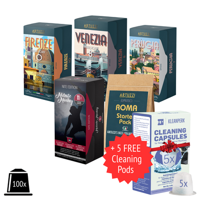 New Customer Special 100ct: Espresso Variety + 5 FREE Cleaning Capsules