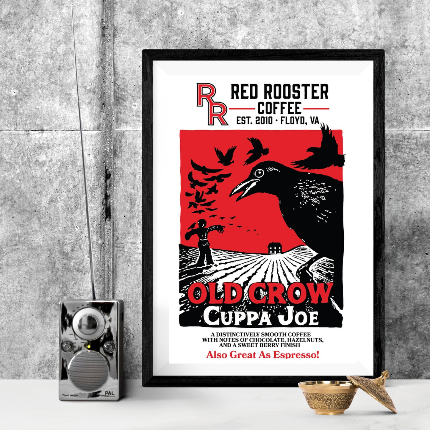 Red Rooster Coffee Old Crow Cuppa Joe espresso coffee beans 12 oz