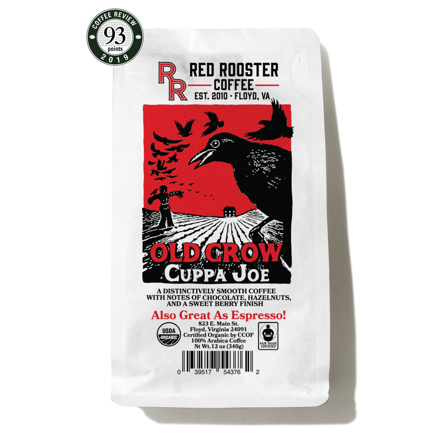 Red Rooster Coffee Organic Old Crow Cuppa Joe Espresso