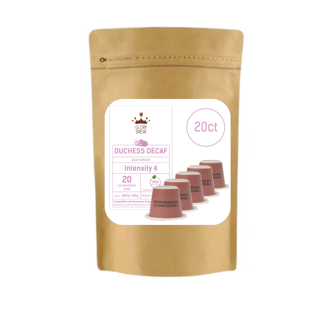 Duchess Decaf - Compostable Espresso Trial Pack - 20 Pods - Intensity 4 - Without Caffeine