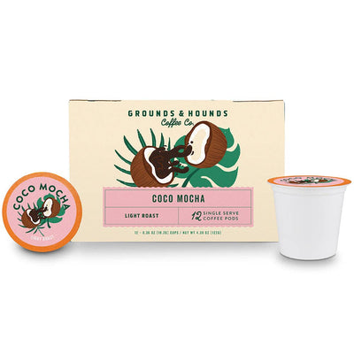 Grounds & Hounds Coffee Coco Mocha for Keurig K-Cups Single Serve 12 pods