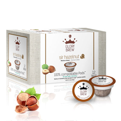 Compostable Keurig K-Cups Alternative Hazelnut Coffee Pods from Glorybrew