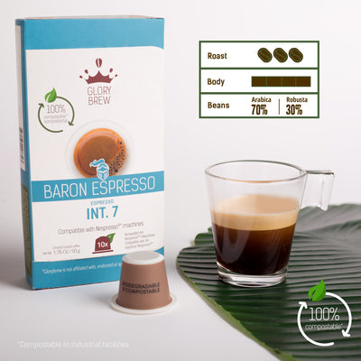 Glorybrew Nespresso Compostable Pods - Baron Espresso 10ct