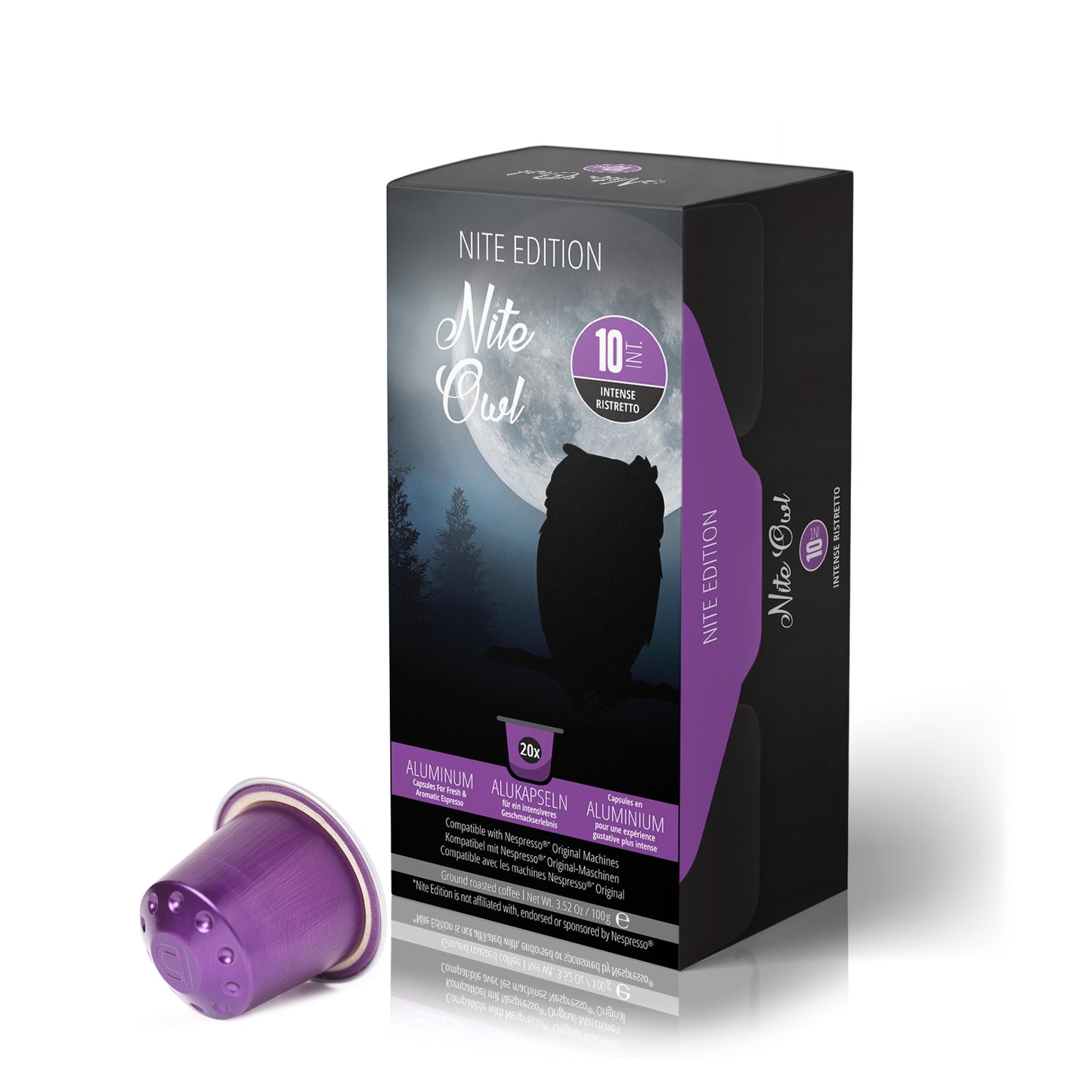 Nite Owl - Wholesale Bulk Pack - High Intensity Ristretto Pods - 400 Pods - Intensity 10