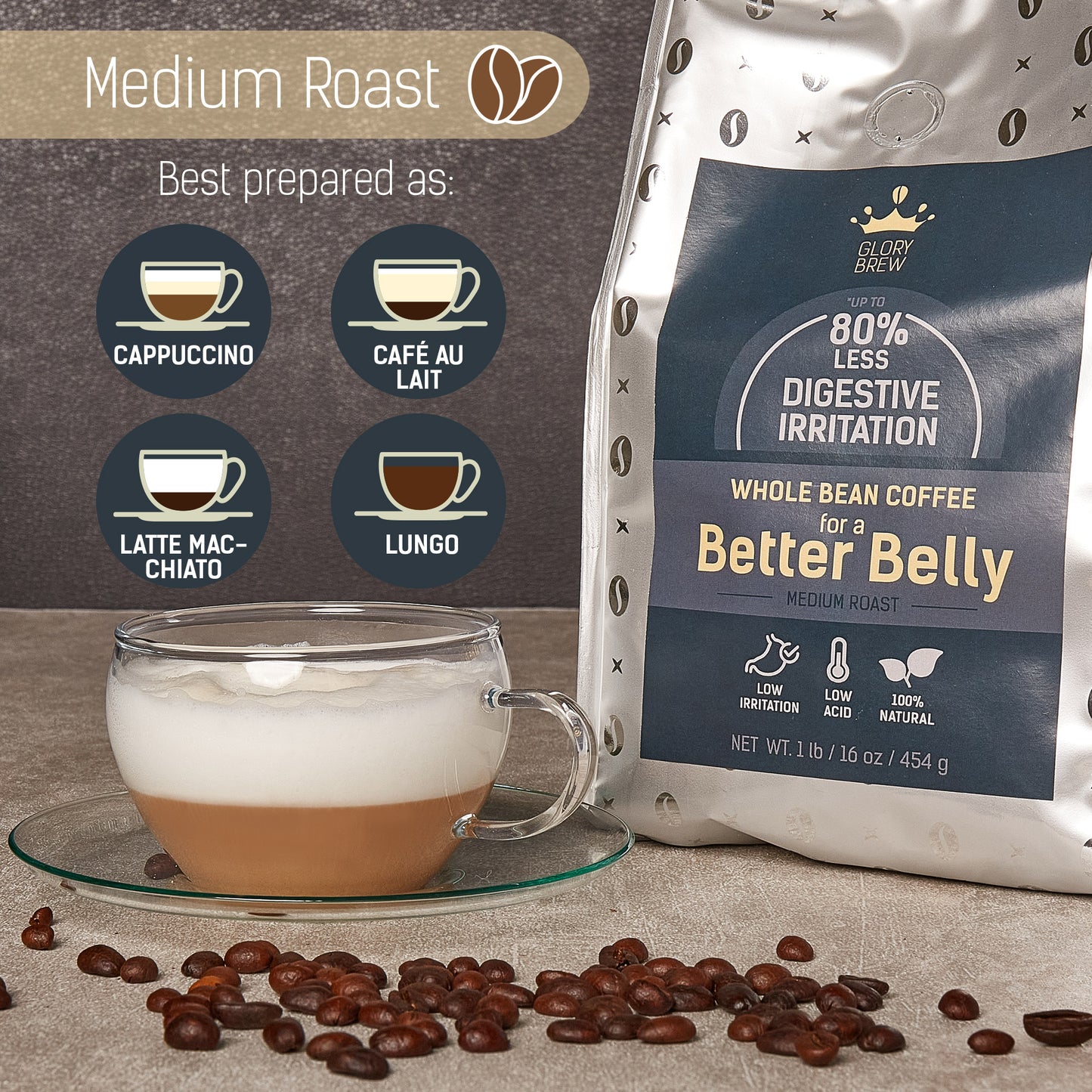 Better Belly Whole Beans Medium Roast - 1 lb