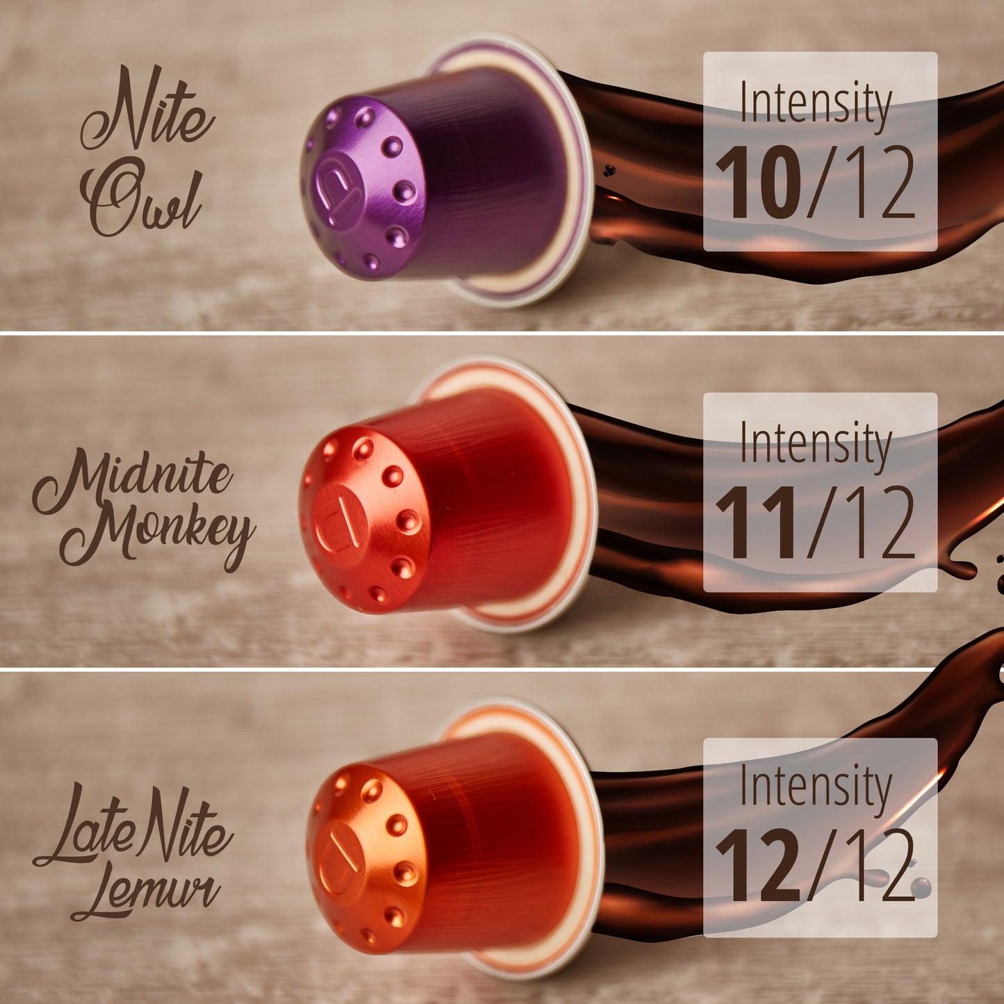 Nite Owl - Wholesale Bulk Pack - High Intensity Ristretto Pods - 400 Pods - Intensity 10