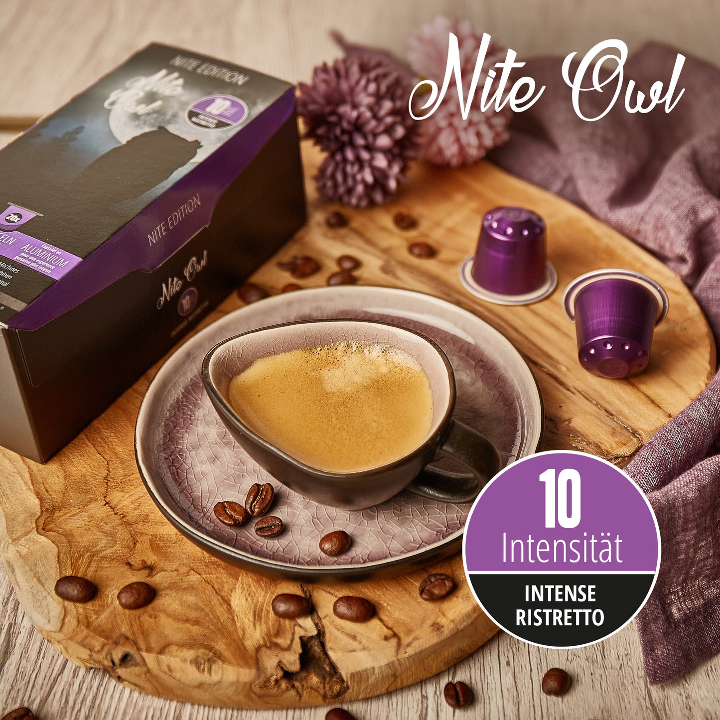 Nite Owl - Wholesale Bulk Pack - High Intensity Ristretto Pods - 400 Pods - Intensity 10