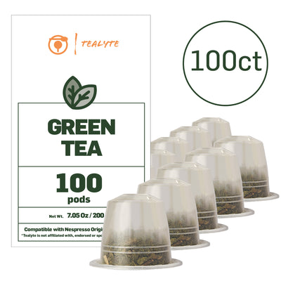 Green Tea – Wholesale Bundle – 100 Tea Pods - Compatible With Nespresso OriginalLine Machines