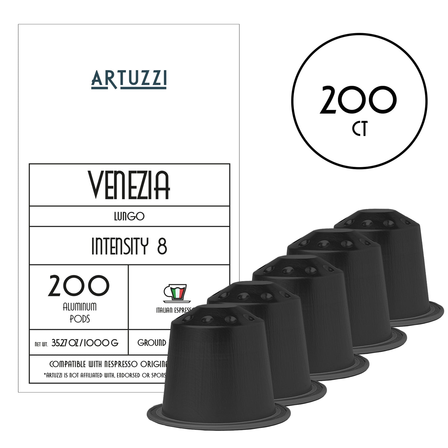 Venezia –  Wholesale Bulk Pack - Lungo Coffee Pods - 200 Count – Italian Roast