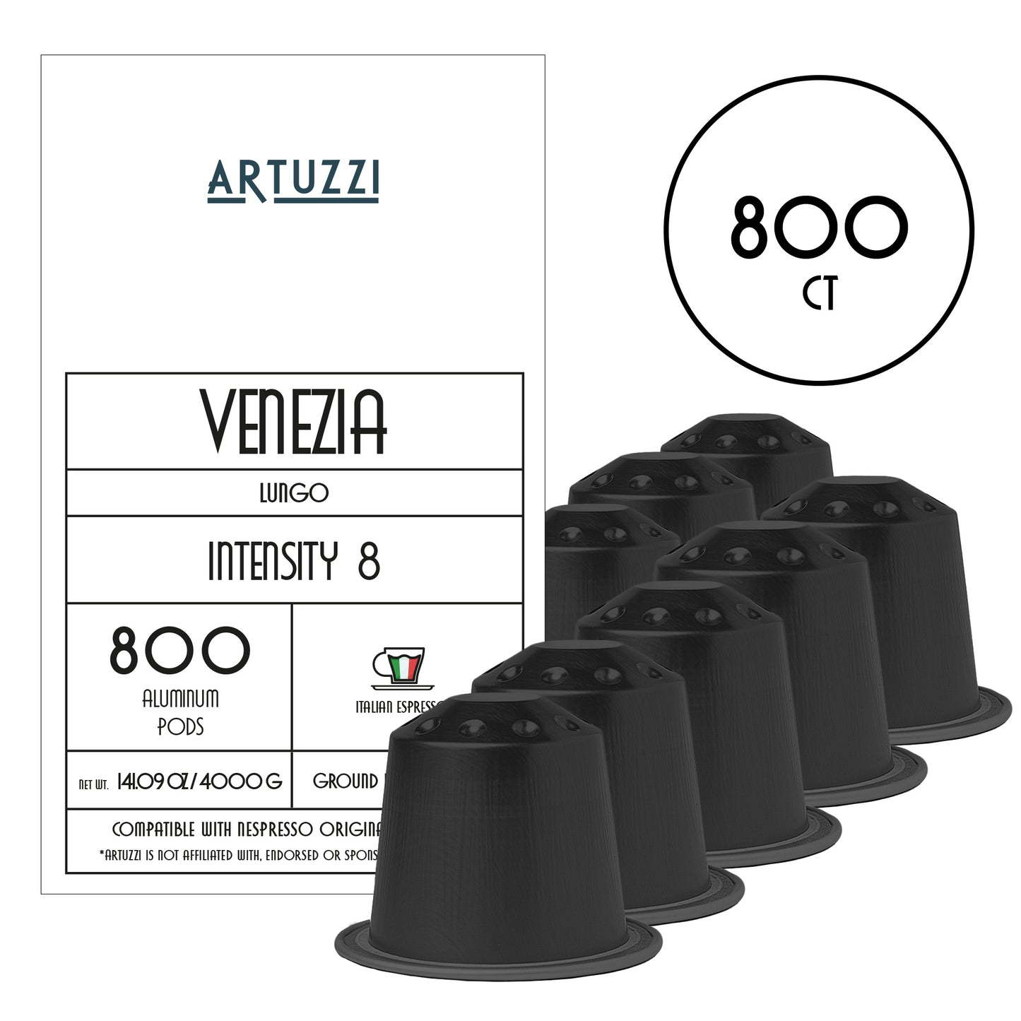 Venezia –  Wholesale Bulk Pack - Lungo Coffee Pods - 800 Count – Italian Roast