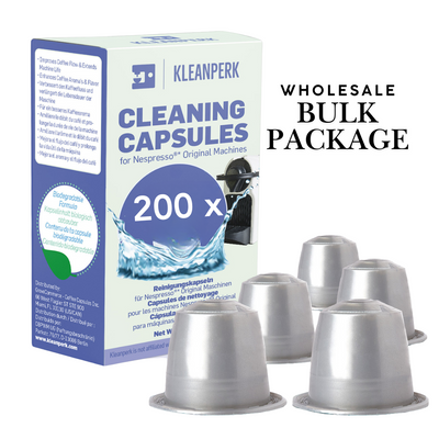 KleanPerk Cleaning Pods I Wholesale Pack I 200 Pods Compatible With Nespresso Original Machines
