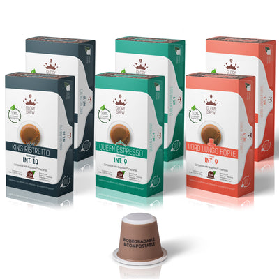 Glorybrew Espresso Bundle - 60 Compostable Pods - Nespresso Original Machine Compatible