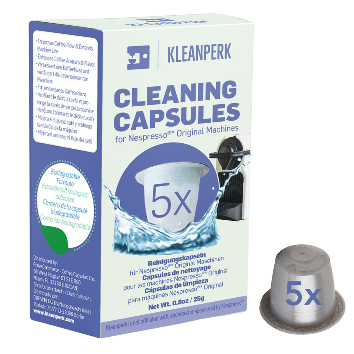 Cleaning Pods For Nespresso Original Machines - 5 Pods