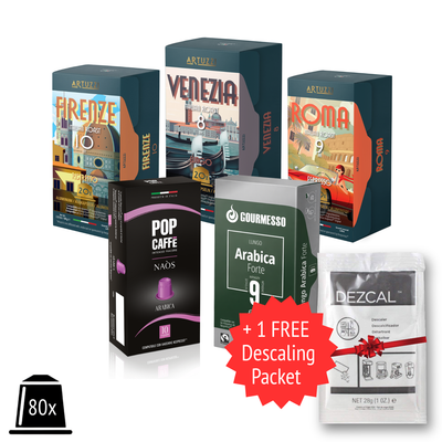 New Customer Special: Espresso Arabica Variety 80ct + 1 Descaling Packet