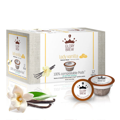Compostable Keurig K-Cups Alternative Vanilla Coffee Pods from Glorybrew