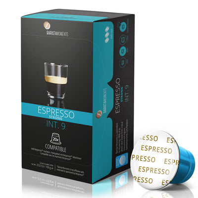 Barista Moments - Strong Espresso Pods for Nespresso Original Machines. 20 Pods, Dark Roast, Intensity 9 - Nespresso Compatible Coffee Capsules