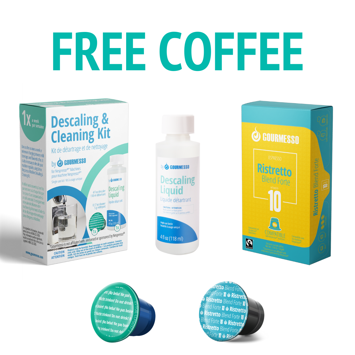 Cleaning and Descaling Kit For Nespresso Machines + Free Espresso P - Gourmesso Coffee