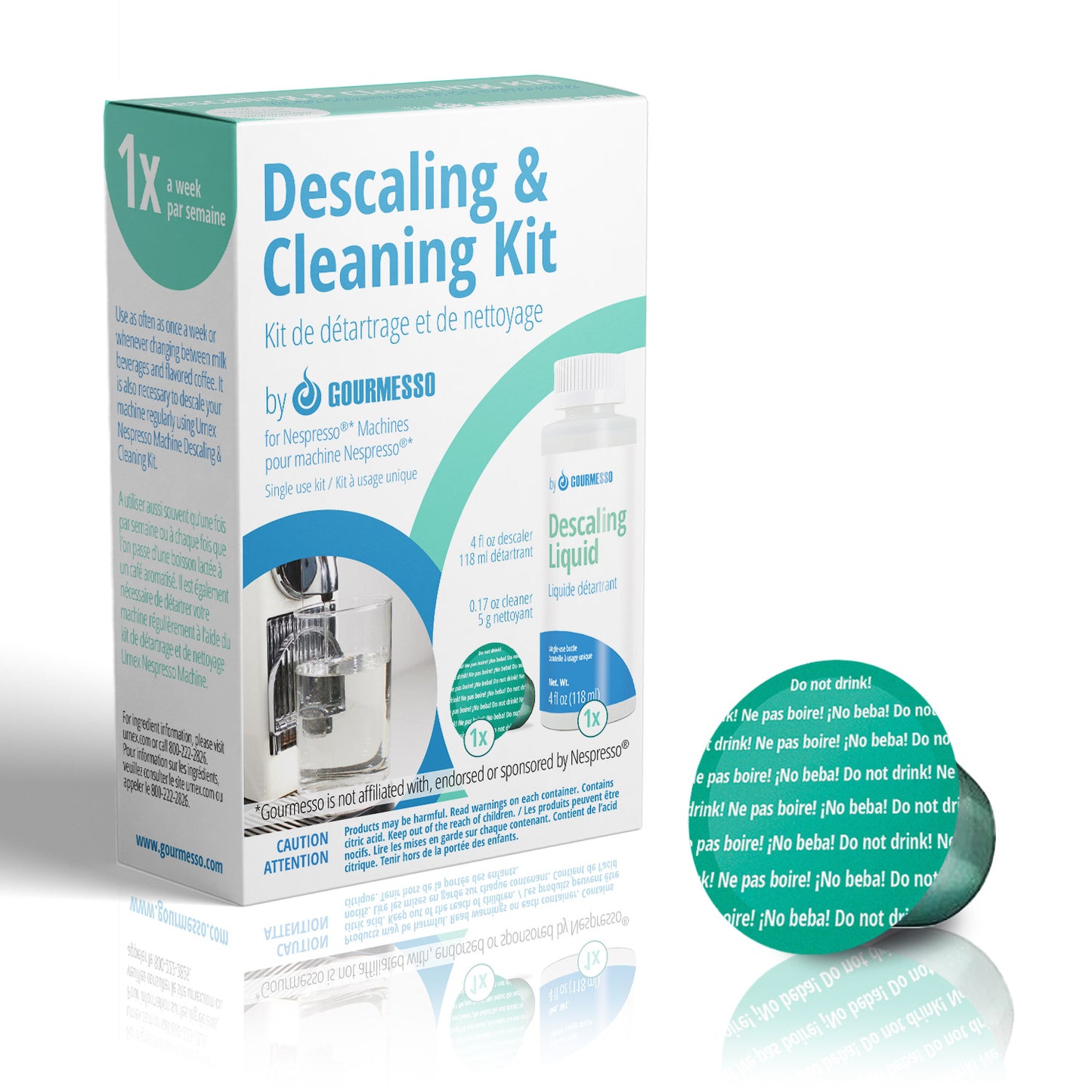 Nespresso Machine Cleaning Kit - Descaling Solution + 1 Cleaning Pod