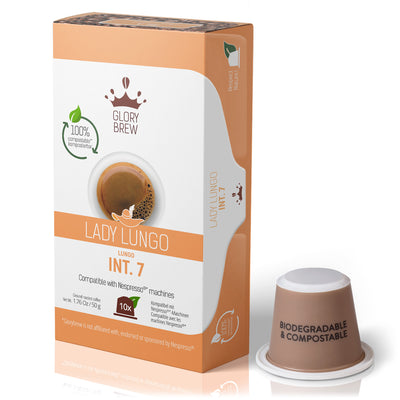 Glorybrew Nespresso Compostable Pods - Lady Lungo 10ct
