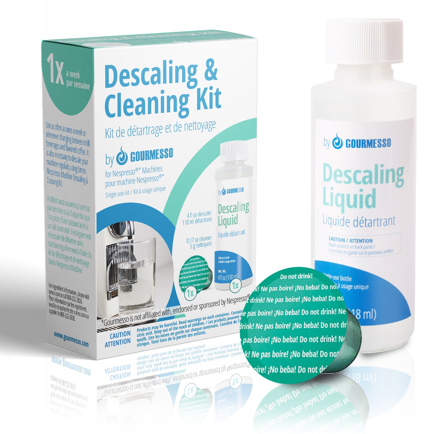 Nespresso Machine Cleaning Kit - Descaling Solution + 1 Cleaning Pod