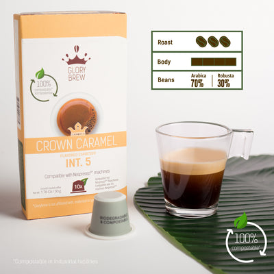 Glorybrew Nespresso Compostable Pods - Crown Caramel 10ct