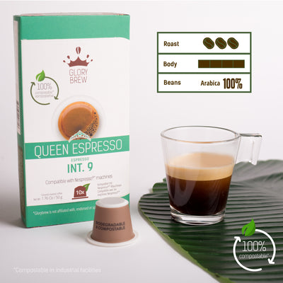 Glorybrew Nespresso Compostable Pods - Queen Espresso 10ct