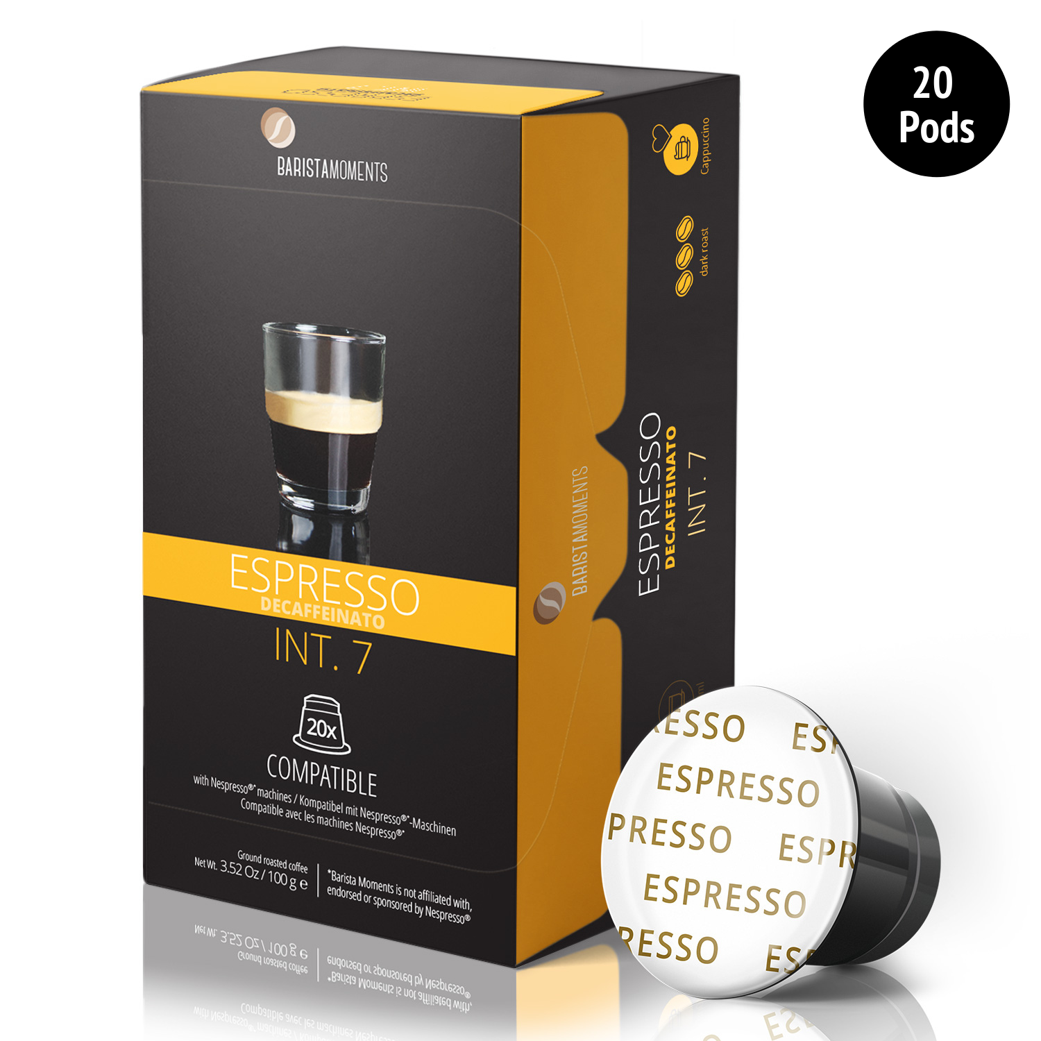 Barista Moments Decaf 20 Nespresso Compatible Pods Gourmesso