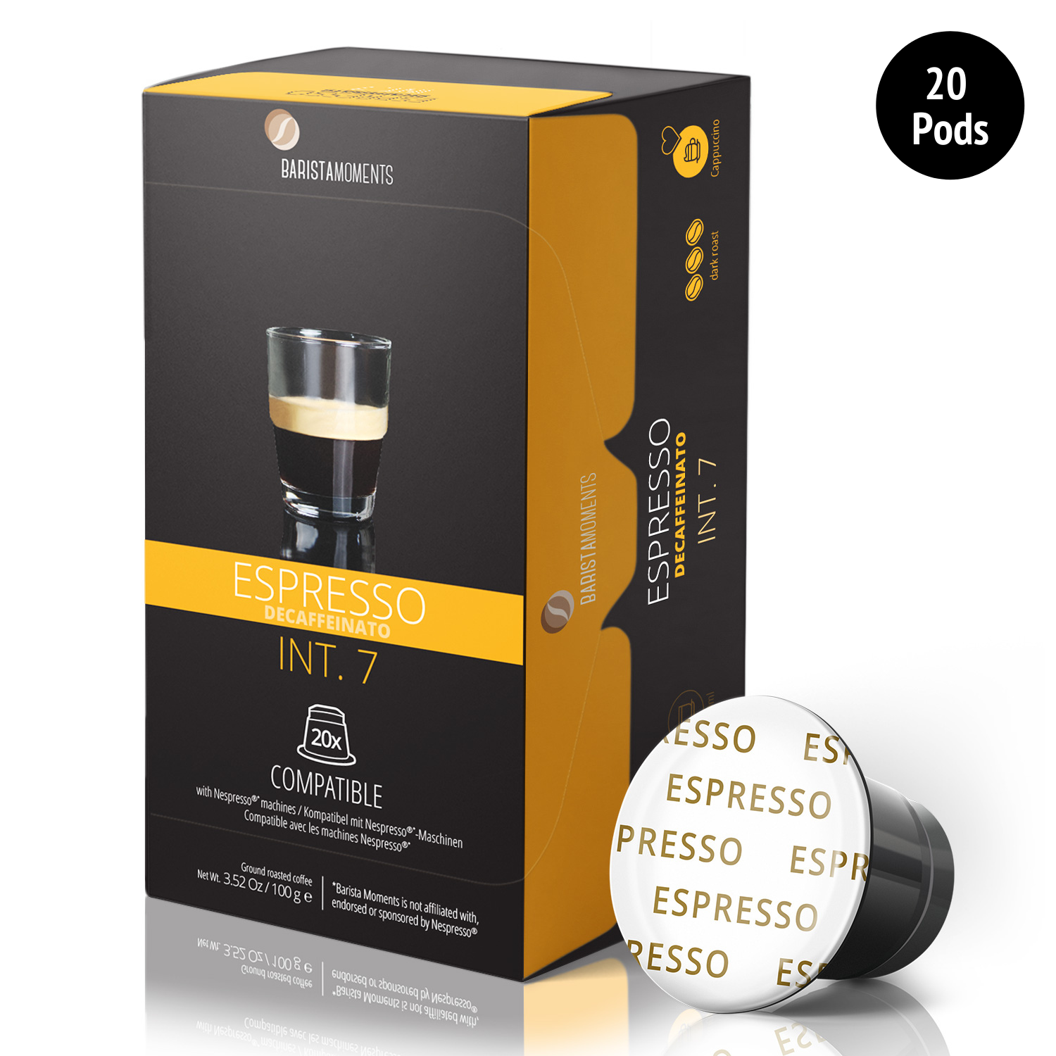 Barista Moments Decaf - 20 Nespresso Compatible Pods - Gourmesso