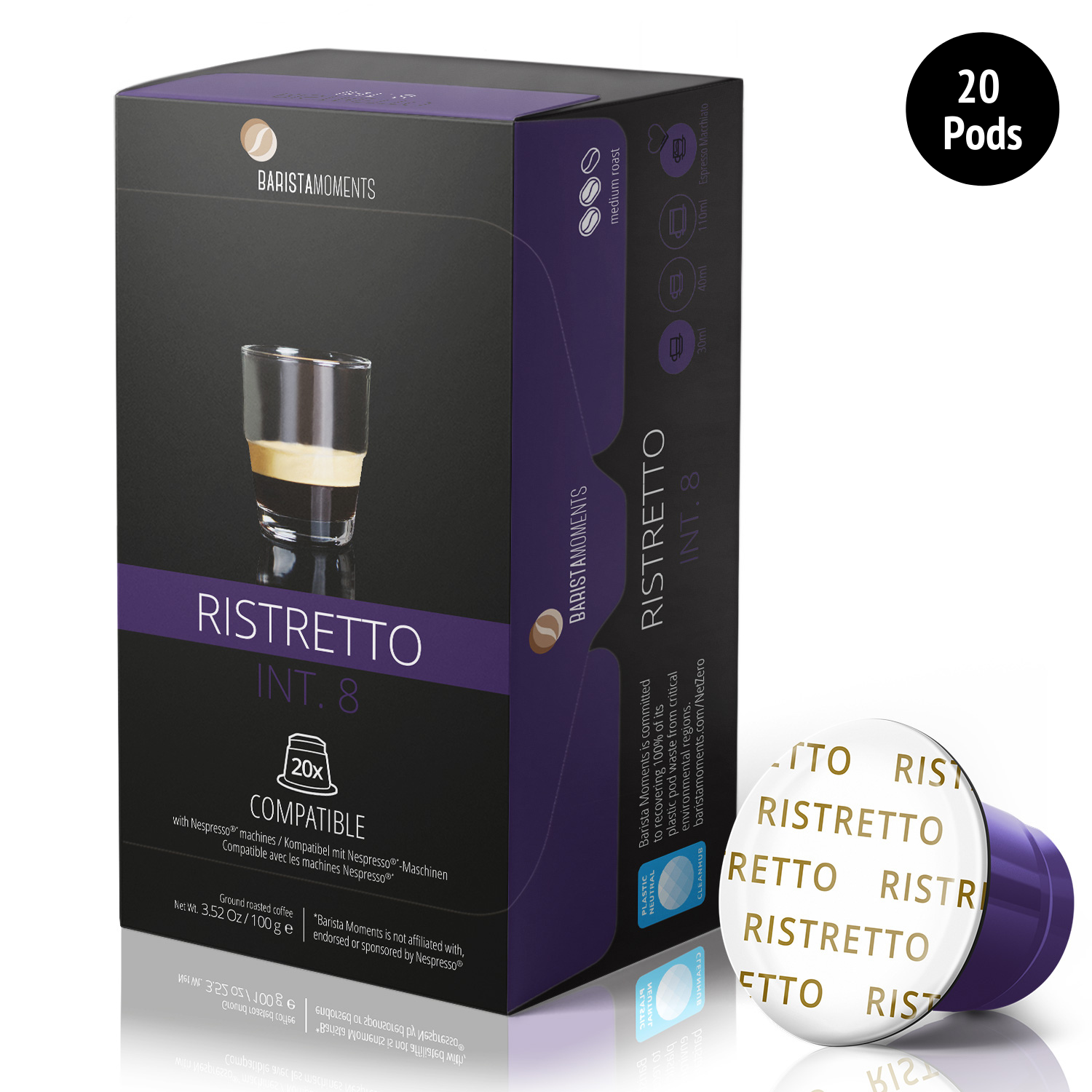 Barista Moments Ristretto 20 Nespresso Original Compatible Pods