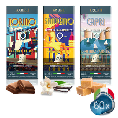 Artuzzi 60ct - Classic Flavors Vanilla, Chocolate, Caramel