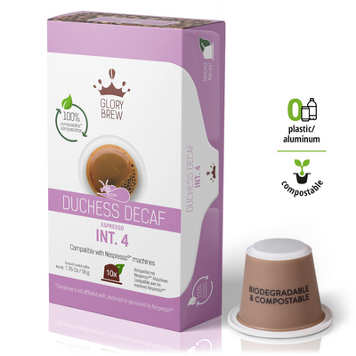 Glorybrew Nespresso Compostable Pods - Duchess Decaf 10ct