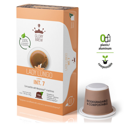 Glorybrew Nespresso Compostable Pods - Lady Lungo 10ct